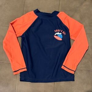 Carter's Navy and Coral Surf's Up Long-Sleeve Rash Guard